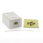 CAT6 1-Port Surface Mount Box White w/Keystone Jack - Image 2