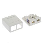 Cat.5E 2Port Surface Mount Box White w/Jack - Image 2