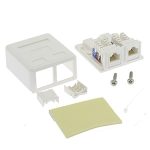 Cat.5E 2Port Surface Mount Box White w/Jack - Image 3