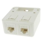 CAT6 2Port Surface Mount Box with White Keystone Jacks Built-in - Image 3