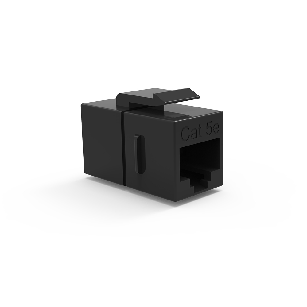 Cat.5E Inline Coupler w/Keystone Latch Black Cat.5E Inline Coupler w/Keystone Latch Black - Image 1