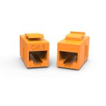 CAT6 Inline Coupler w/Keystone Latch Orange - Image 2