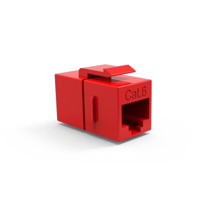 CAT6 Inline Coupler w/Keystone Latch Red