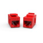 CAT6 Inline Coupler w/Keystone Latch Red - Image 2