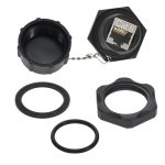 CAT6 RJ45 Shielded Industrial Panelmount Bulkhead Coupler with Dust Cap
