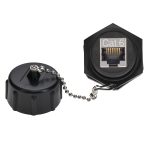 CAT6 RJ45 Shielded Industrial Panelmount Bulkhead Coupler with Dust Cap - Image 2