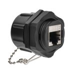 CAT6 RJ45 Shielded Industrial Panelmount Bulkhead Coupler with Dust Cap - Image 3