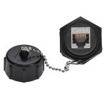 CAT6A RJ45 Shielded Industrial Panelmount Bulkhead Coupler with Dust Cap - Image 2