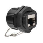 CAT6A RJ45 Shielded Industrial Panelmount Bulkhead Coupler with Dust Cap - Image 3