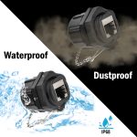 CAT6A RJ45 Shielded Industrial Panelmount Bulkhead Coupler with Dust Cap - Image 4