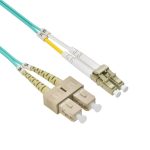 1m LC/UPC-SC/UPC OM3 Multimode Duplex OFNR 2.0mm Aqua Fiber Optic Patch Cable