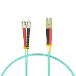 5m LC/UPC-ST/UPC OM3 Multimode Duplex OFNR 2.0mm Aqua Fiber Optic Patch Cable - Image 2