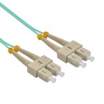 7m SC/UPC-SC/UPC OM3 Multimode Duplex OFNR 2.0mm Aqua Fiber Optic Patch Cable