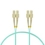 7m SC/UPC-SC/UPC OM3 Multimode Duplex OFNR 2.0mm Aqua Fiber Optic Patch Cable - Image 2