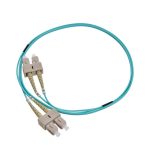 1m SC/UPC-SC/UPC OM3 Multimode Duplex OFNR 2.0mm Aqua Fiber Optic Patch Cable - Image 4
