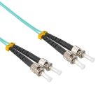 3m ST/UPC ST/UPC OM3 Multimode Duplex OFNR 2.0mm Aqua Fiber Optic Patch Cable