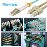 1.5m LC/UPC SC/UPC OM4 Multimode Duplex Aqua Fiber Optic Patch Cable - Image 5