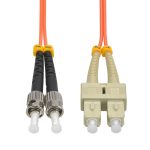 2m ST/UPC-SC/UPC OM1 Multimode Duplex OFNR 2.0mm Fiber Optic Patch Cable - Image 3