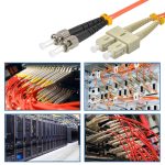 2m ST/UPC-SC/UPC OM1 Multimode Duplex OFNR 2.0mm Fiber Optic Patch Cable - Image 5