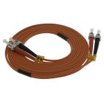 3m ST/UPC-ST/UPC OM1 Multimode Duplex Fiber Optic Patch Cable - Image 2