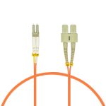 1m LC/UPC-SC/UPC OM2 Multimode Duplex OFNR Fiber Optic Patch Cable - Image 2