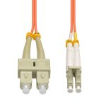 1m LC/UPC-SC/UPC OM2 Multimode Duplex OFNR Fiber Optic Patch Cable - Image 3