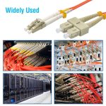 1m LC/UPC-SC/UPC OM2 Multimode Duplex OFNR Fiber Optic Patch Cable - Image 5