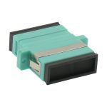 SC/UPC Multimode Duplex Fiber Optic Coupler with Flange, Aqua - Image 2