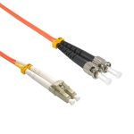 2m LC/UPC-ST/UPC OM1 Multimode Duplex OFNR 2.0mm Fiber Optic Patch Cable