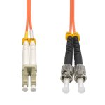 2m LC/UPC-ST/UPC OM1 Multimode Duplex OFNR 2.0mm Fiber Optic Patch Cable - Image 3