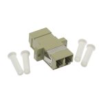 LC/UPC Multimode Duplex Fiber Optic Coupler with Flange, Beig - Image 2