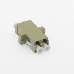 LC/UPC Multimode Duplex Fiber Optic Coupler with Flange, Beig - Image 3