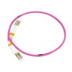 25m LC/UPC-LC/UPC OM4 Multimode Duplex Erika Violet Fiber Optic Patch Cable - Image 4