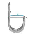 2" Wallmount J Hook with Retaining Clip, 50-Pack - Image 2