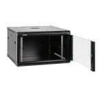 6U 19" Wall-Mount Rack Cabinet, Glass Door 21.4" Depth, Flat Box - Image 2