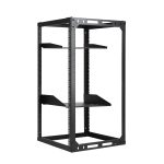 20U 4-Post Wall Mount Open Frame Rack, Side Mount, Floor-Standing w/ Casters Flat Box - Image 2