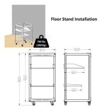 20U 4-Post Wall Mount Open Frame Rack, Side Mount, Floor-Standing w/ Casters Flat Box - Image 3
