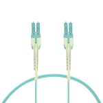 3m Uniboot LC/UPC-LC/UPC OM3 Multimode Duplex Aqua Fiber Optic Patch Cable with Pull Push - Image 2