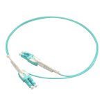 3m Uniboot LC/UPC-LC/UPC OM3 Multimode Duplex Aqua Fiber Optic Patch Cable with Pull Push - Image 4
