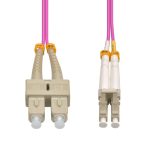 2m LC/UPC SC/UPC OM4 Multimoide Duplex Erika Violet Fiber Optic Patch Cable - Image 3