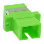 SC/APC Singlemode Simplex Fiber Optic Coupler with Flange, Green - Image 2