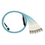 3m MPO OM4 to 12-Fiber to 6-LC Duplex Breakout Aqua OFNR - Image 2