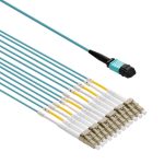 3m MPO OM4 to 12-Fiber to 6-LC Duplex Breakout Aqua OFNR - Image 3