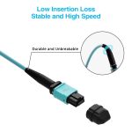 3m MPO OM4 to 12-Fiber to 6-LC Duplex Breakout Aqua OFNR - Image 4