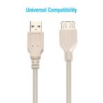15Ft A M/F USB2.0 Extension Cable Ivory - Image 4