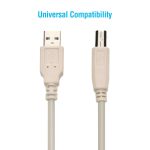 10Ft A-Male to B-Male USB2.0 Cable Ivory - Image 4