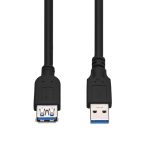 3Ft USB3.0 A-Male to A-Female Cable Black - Image 2