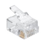 RJ12 (6P6C) Plug for Solid Round Wire 100pk - Image 2
