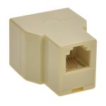 RJ11 1F/2F Modular T Adapter Ivory - Image 2
