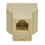 RJ11 1F/2F Modular T Adapter Ivory - Image 3